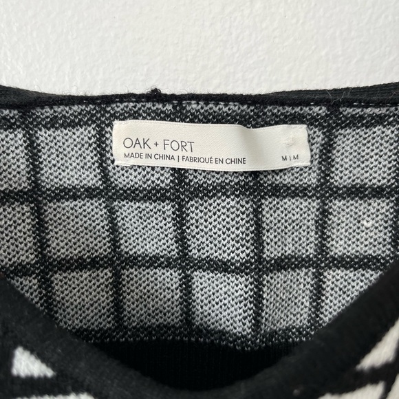 OAK + FORT Black and White Grid Bralette - Picture 3 of 4